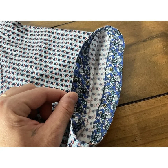 Robert Graham Shirt Mens Large L Blue Print Button Up Classic Fit Short Sleeve - Picture 4 of 12